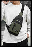 Чоловіча сумка через плече, нагрудна сумка, сумка через плече, модна, спортивна сумка ОПТ, фото 4