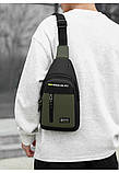 Чоловіча сумка через плече, нагрудна сумка, сумка через плече, модна, спортивна сумка ОПТ, фото 5