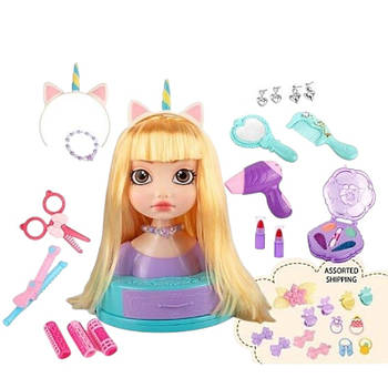 Манекен для зачісок (31 предмет, косметика, перукарські інструменти, заколки, резинки, в коробці) SR 001