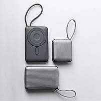 Повербанк з бездротовою зарядкою та підставкою 10000mAh 22.5W Proove Moon Rock 2in1 iWatch QI сірий (PBR122012105), фото 7