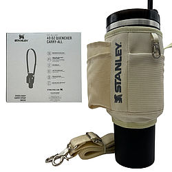 Чохол-сумка для термокухля Stanley Quencher 1,18 л (40 oz) з ремінцем і кишенями KT7001804 молочного кольору