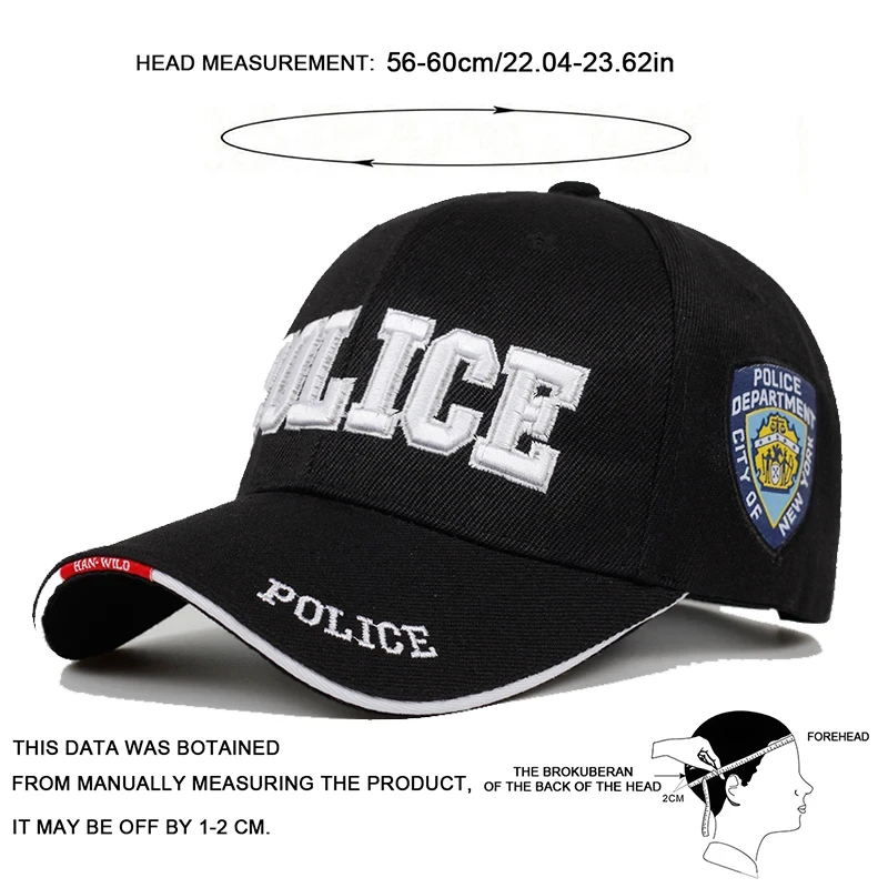 Регульована повсякденна кепка «POLICE» з сонцезахистом — стильний unisex бейсболка, фото 1