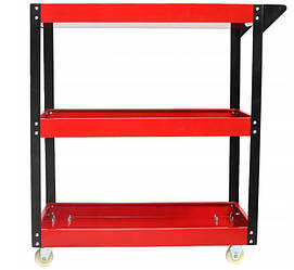 Інструментальний візок для майстерні з 3 полицями Mar-Pol M66604 до 130 кг Червоний