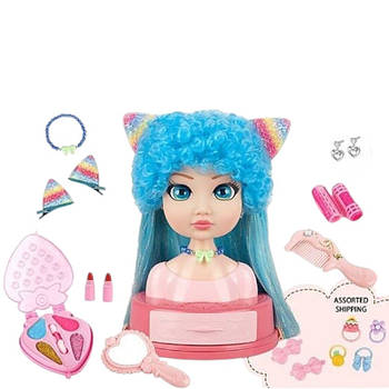 Манекен для зачісок (косметика, перукарські інструменти, заколки, резинки, в коробці) SR 011