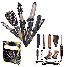 Набір для укладання волосся Camry CR 2024 5-в-1 (плойка, випрямляч, насадки, 220 °C, Польща)