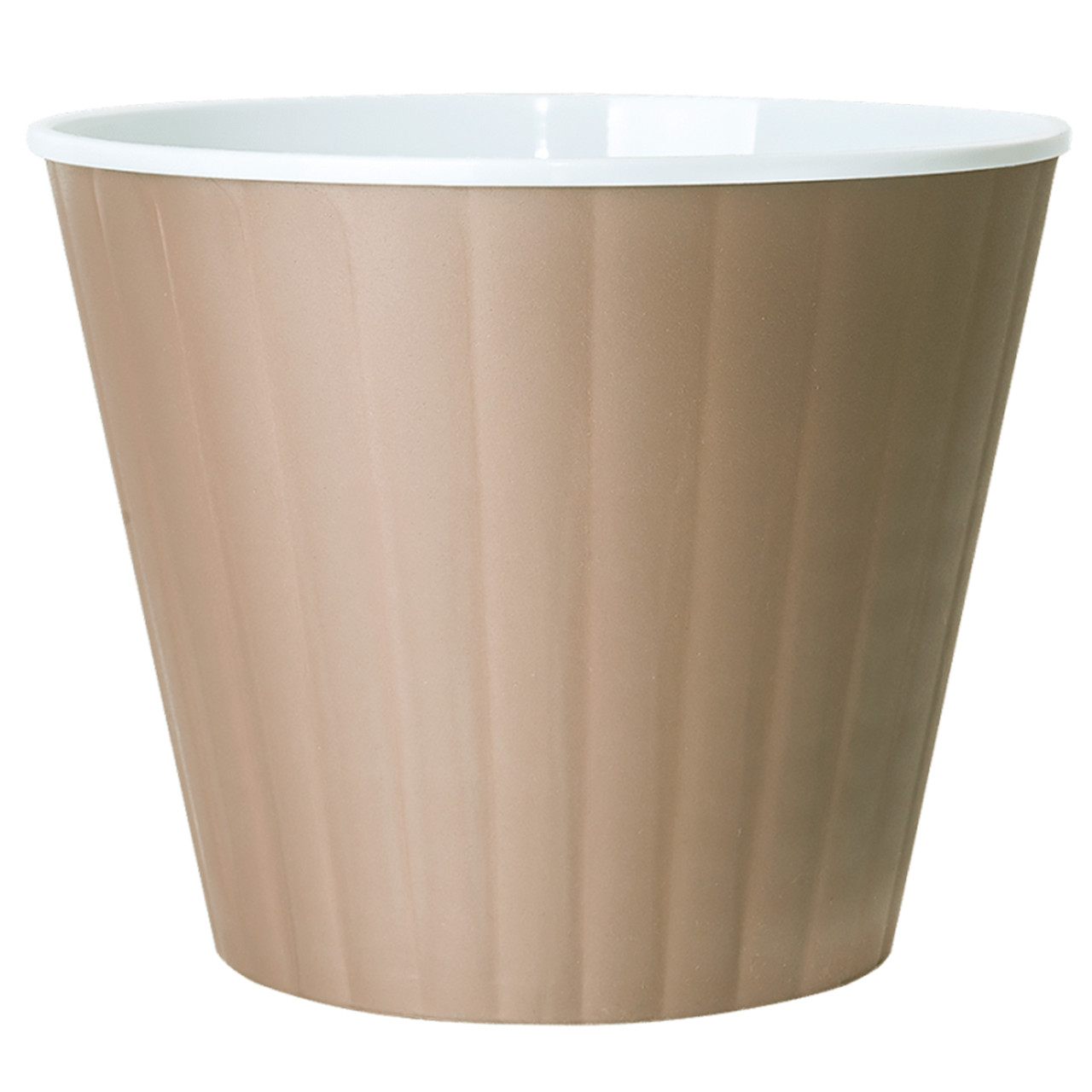 Вазон Ібіс круглий подвійний 15.7х13 см 1.7 л платина-білий Алеана, фото 1