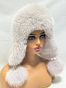 Шапка жіноча з хутра песця "Вушанка", фото 3