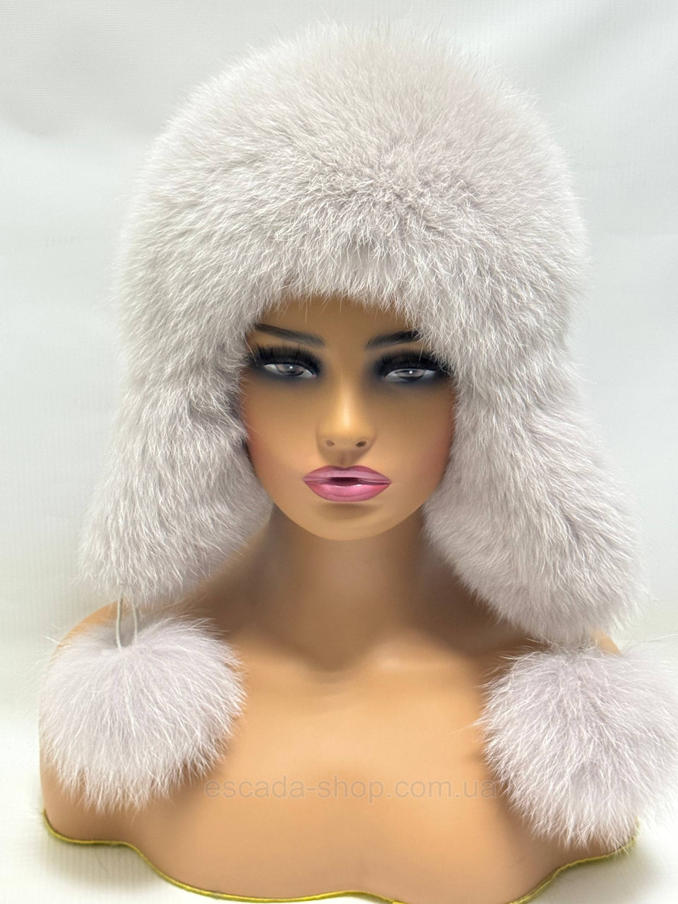 Шапка жіноча з хутра песця "Вушанка", фото 1