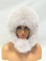 Шапка жіноча з хутра песця "Вушанка", фото 7