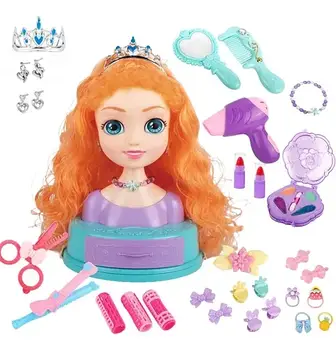 Манекен для зачісок (31 предмет, косметика, перукарські інструменти, заколки, резинки, в коробці) SR 008