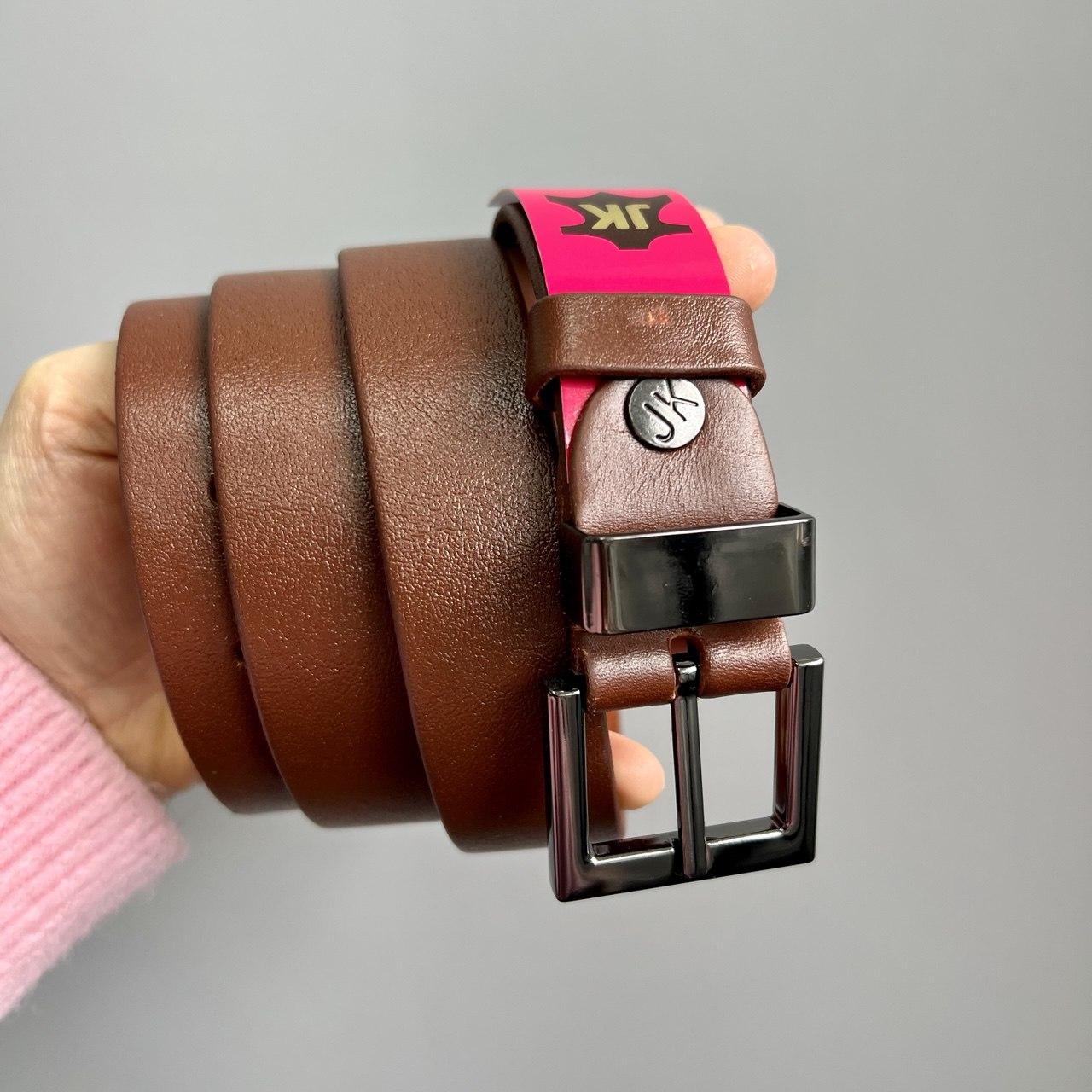 БРАК!!! УЦІНКА!!! Ремінь жіночий шкіряний JK-3023 коричневий з темною пряжкою (114см)