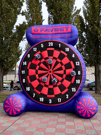 Надувний дартс інтерактивна гра з логотипом для заходів і промоакцій 4 метри, фото 1