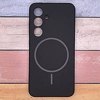 Чохол Samsung S24 оригінальний бампер, Magsafe Soft Touch, з мікрофіброю, Чорний (black)
