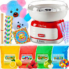 Апарат для солодкої вати Ariete Cotton Candy червоний 500 Вт набір фруктовий цукор 4кг