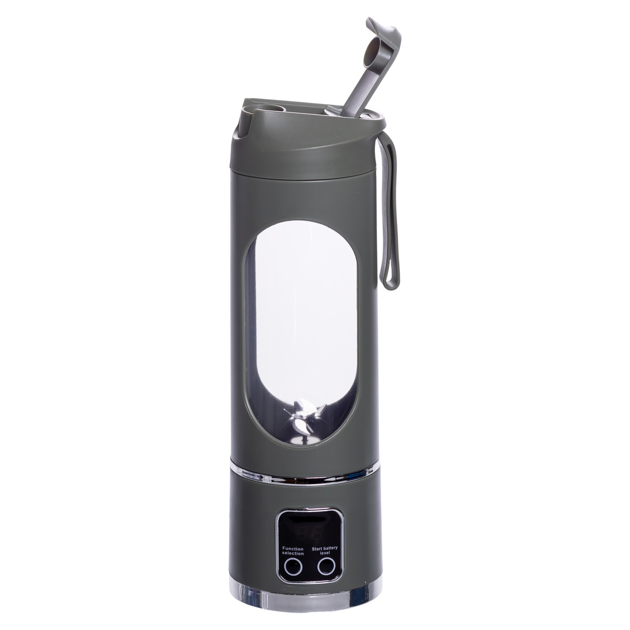 Портативний блендер для смузі на акумуляторі 450 мл блендер пляшка 25 Вт USB Зелений, фото 1