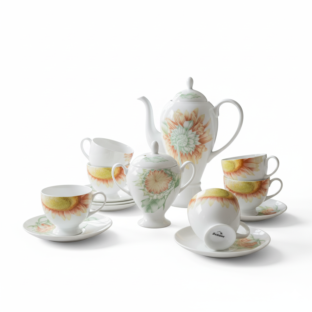 Чайний сервіз порцеляновий Sakura Sunflower, 14 од на 6 персон, фото 1