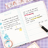 Набір блокнот з канцелярським приладдям, дитячий в подарунковій упаковці для дівчаток 390х240 см, фіолетовий, фото 5