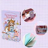Набір блокнот з канцелярським приладдям, дитячий в подарунковій упаковці для дівчаток 390х240 см, фіолетовий, фото 7