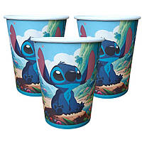 Стакани святкові одноразові "Стiч Хлопчiк". Об `єм: 230мл. В упак: 10шт.
