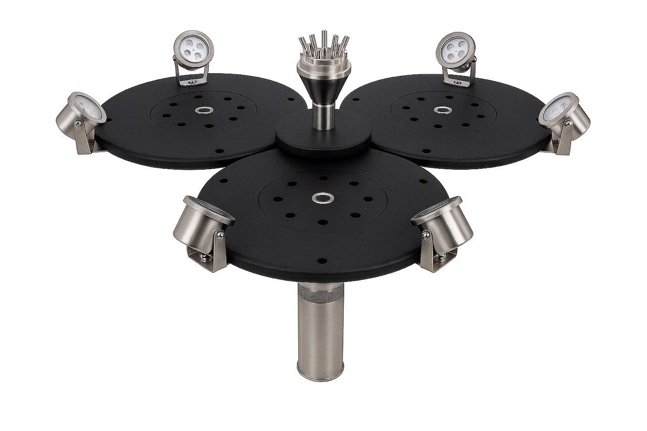 Плаваючий фонтан-аератор Aqua Nova ANQP-100CL6 з 6-ма кольоровими світильниками, фото 1