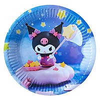 Тарілки святкові одноразові дитячі "Куромi Зiрки". Розмір:18см. В упак: 10шт.