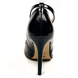 Жіночі лаковані туфлі човники з натуральної шкіри на підборах чорного кольору Style-N 90136 розмір 36, фото 6