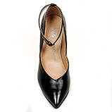 Жіночі лаковані туфлі човники з натуральної шкіри на підборах чорного кольору Style-N 90136 розмір 36, фото 3