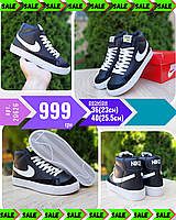 Кросівки жіночі Nike Blazer Mid Чёрные на белой euro shoes