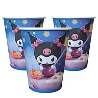Стакани святкові одноразові "Куромi Зiрки". Об`єм: 230мл. В упак: 10шт.