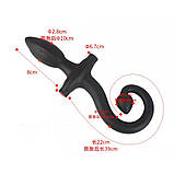 Анальна корок, анальний стимулятор двоканальна надувна з хвостом собачого типу, фото 4