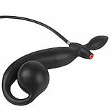 Анальна корок, анальний стимулятор двоканальна надувна з хвостом собачого типу, фото 5