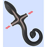 Анальна корок, анальний стимулятор двоканальна надувна з хвостом собачого типу, фото 6