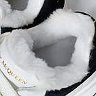 Кросівки зимові чорні жіночі McQueen білі з чорною п'ятою натуральна шкіра Кеди низькі макквін теплі з хутром на шнуровці, фото 4