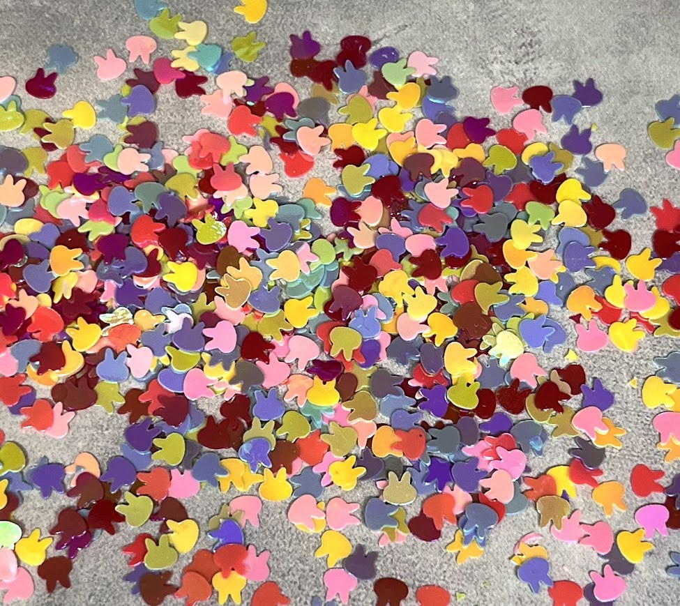 Паєтки декоративні "Зайчик", розмір 4 мм, різнокольорові, упаковка ≈15 грам, арт 019333, Різнокольоровий, фото 1