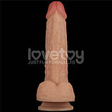 Реалістичний вібратор, вібромасажер на присоску Vibrating Power Basics Cock 8 дюймів, 10 режимів вібрації, фото 6