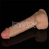 Реалістичний вібратор, вібромасажер на присоску Vibrating Power Basics Cock 8 дюймів, 10 режимів вібрації, фото 9