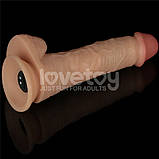 Реалістичний вібратор, вібромасажер на присоску Vibrating Power Basics Cock 8 дюймів, 10 режимів вібрації, фото 10