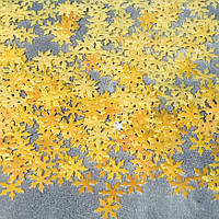 Паєтки декоративні "Сніжинка", розмір 9 мм, жовтий, упаковка ≈15 грам, арт 019448, Жовтий