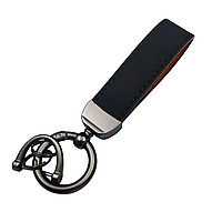 Брелок для ключів чорний+чорна фурнітура 130х35мм штучна замша+метал (+викрутка)