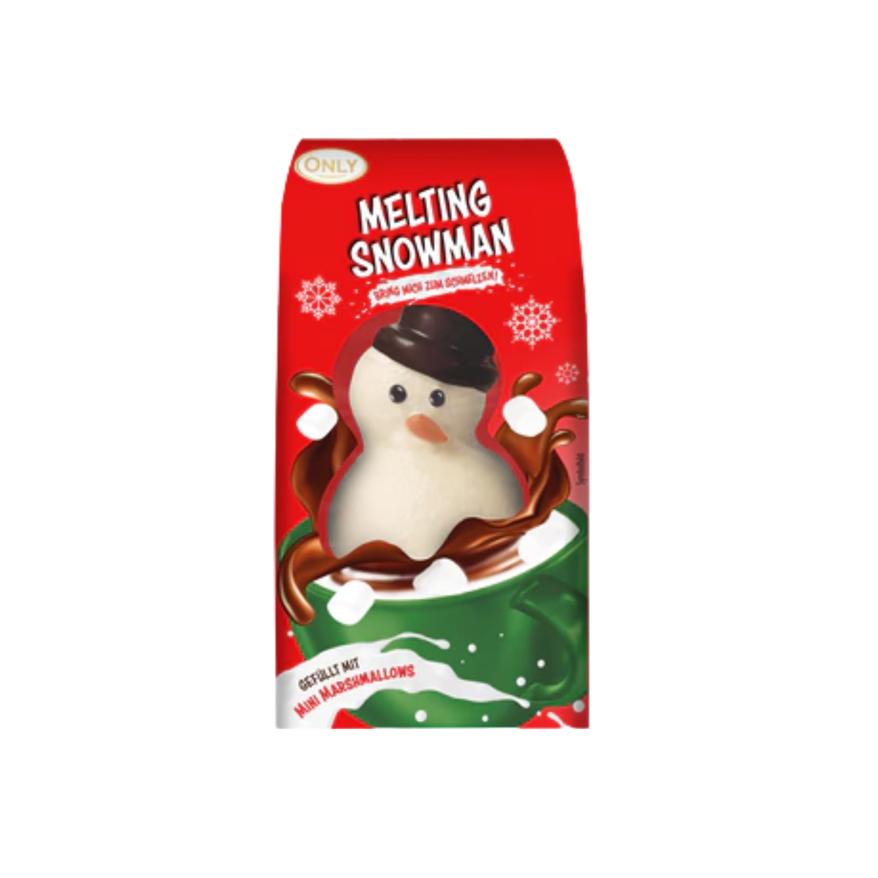 Шоколадний сніговик з білого шоколаду з міні маршмеллоу Melting Snowman 75г, 12шт/ящ, фото 1