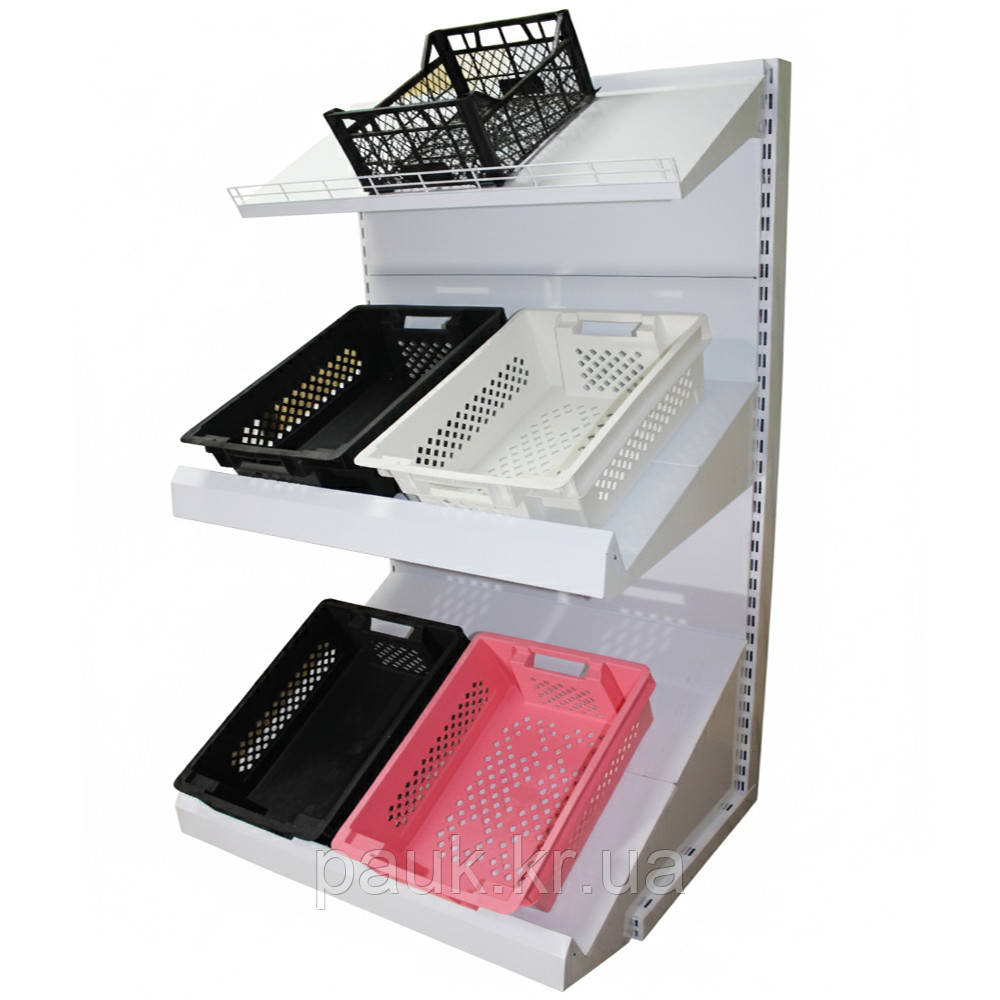 Стелаж для овочів 1900х1200 мм ТИП 2 приставний стелаж торговий, стелаж для фруктів, стелаж для ягід, торговельний стелаж, фото 1