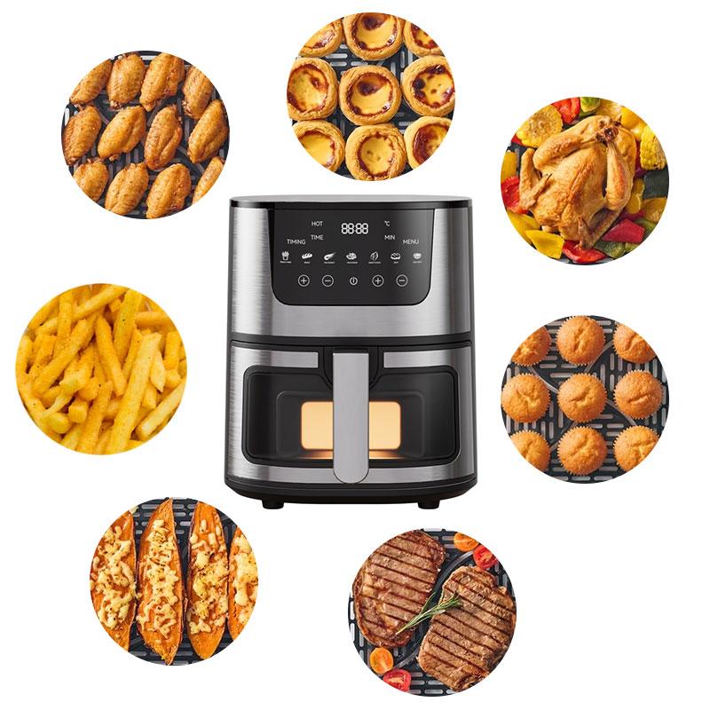 Аерогриль для кухні аерофритюрниця для фрі мультипіч Rainberg 8 л Електрична аерогриль для запікання та смаження без олії, фото 1