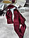 Мега стильний та теплий костюм двійка бордового кольору, фото 3