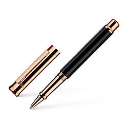 Ручка ролер OttoHutt серії Design 04 Rollerball Shine Black Rosegold, корпус чорний / рожеве золото, 944251
