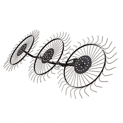 Граблі–ворушилки "Сонечко" для мотоблока 3 колеса