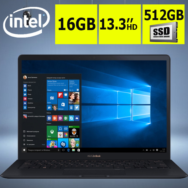 Ноутбук ASUS ZenBook UX391U Intel Core і7-8550U 13.3"  16GB /512GB SSD