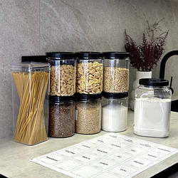 Набір банок для організації круп з наліпками ORGANIZE