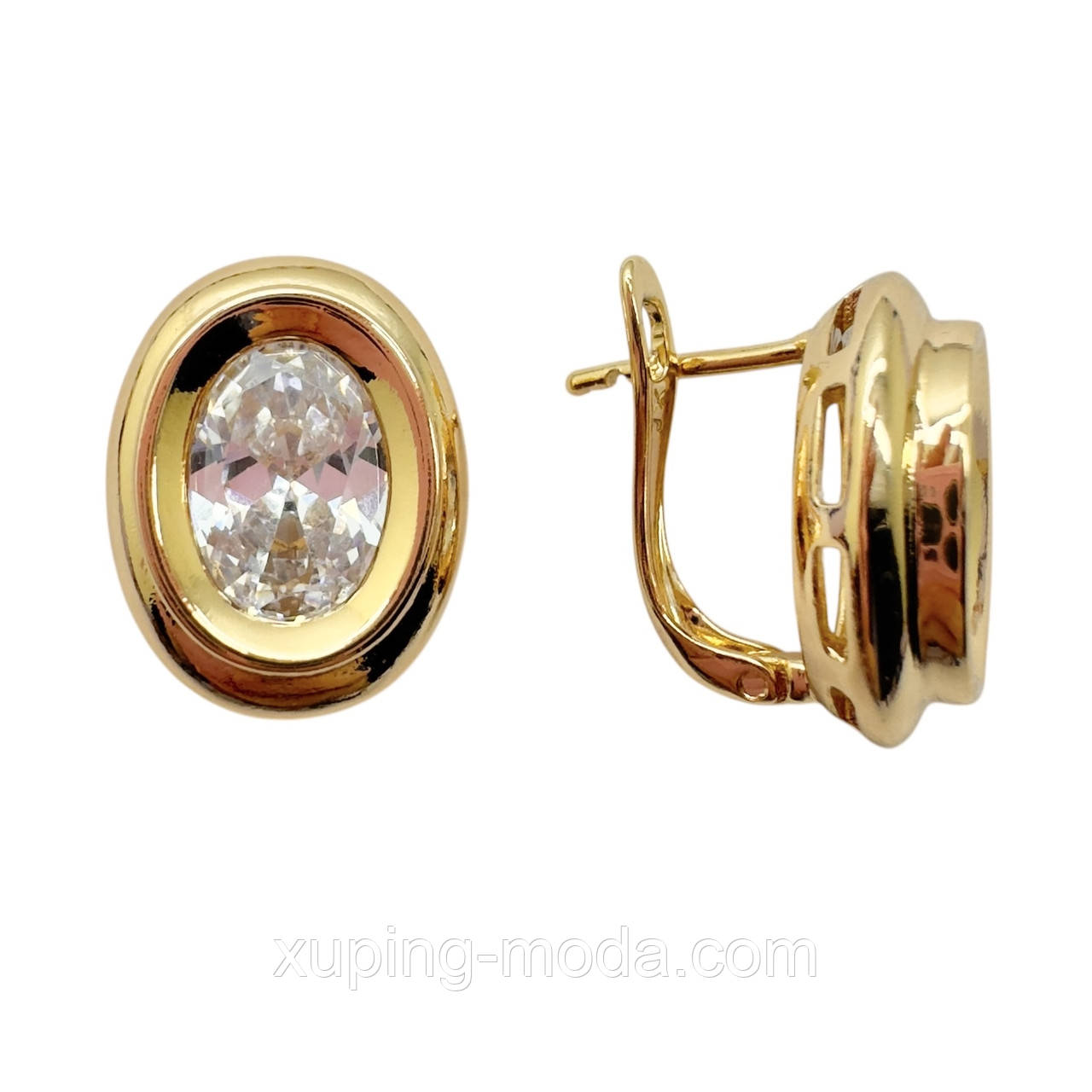 Сережки xuping. 15х10 мм. 18к, фото 1