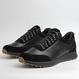 Кросівки шкіряні чорні з перфорацією чоловіче взуття великих розмірів 46 47 48 Rosso Avangard Ada Black Perf Bolt BS