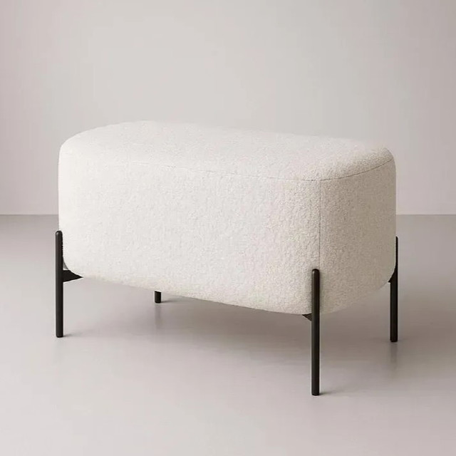 Пуф велюровый 60x35x42 см с металлическими ножками